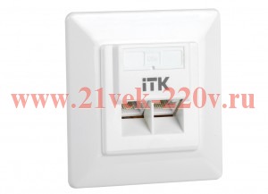 ITK Внутренняя инф. розетка RJ45, кат.5Е UTP, 2-порта