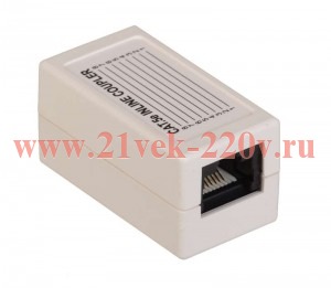 ITK Проходной адаптер кат.5E UTP, тип RJ45-RJ45, белый