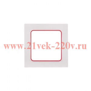 Рамка 1-м Стокгольм бел. с линией цвета красн. PROxima EKF EXM-G-304-20