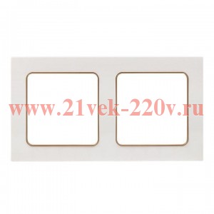Рамка 2-м Стокгольм бел. с линией цвета шампань PROxima EKF EYM-G-303-10
