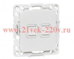 Розетка компьютерная 2-м Стокгольм RJ-45 механизм бел. EKF EYK02-035-10