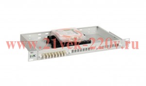 ITK 1U кросс укомплектованный: SC (Simplex) 8шт; (OM2)
