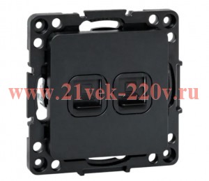 Розетка компьютерная 2-м Стокгольм RJ-45 механизм черн. EKF EZK02-035-10