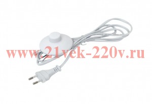 Шнур для бра с ножным выключателем 2м 2х0.5кв.мм EKF ASL-610