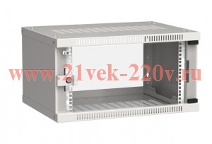 ITK Шкаф LINEA WE 6U 600x450мм дверь стекло серый