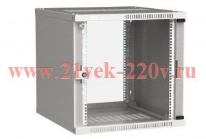 ITK Шкаф LINEA WE 9U 600x650мм дверь стекло серый