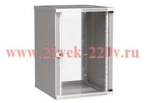 ITK Шкаф LINEA WE 18U 600x650мм дверь стекло серый