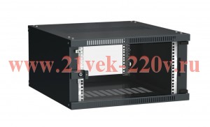 ITK Шкаф LINEA WE 6U 600x650мм дверь стекло черный