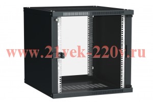 ITK Шкаф LINEA WE 9U 600x600мм дверь стекло черный
