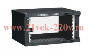 ITK Шкаф LINEA WE 6U 600x450мм дверь стекло черный
