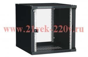 ITK Шкаф LINEA WE 9U 600x450мм дверь стекло черный