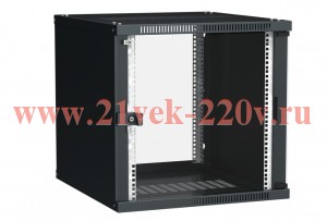 ITK Шкаф LINEA WE 9U 600x650мм дверь стекло черный