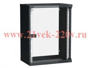 ITK Шкаф LINEA WE 15U 550x350мм дверь стекло черный