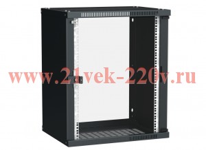 ITK Шкаф LINEA WE 15U 600x450мм дверь стекло черный