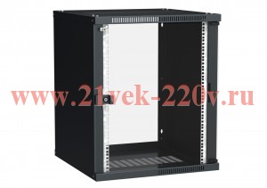 ITK Шкаф LINEA WE 15U 600x650мм дверь стекло черный