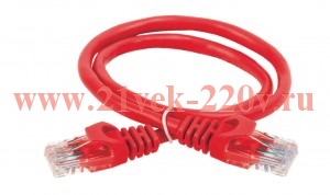 ITK Коммутационный шнур (патч-корд), кат.5Е FTP, 1м, красный