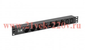 ITK PDU 7 розеток нем. ст. + 2 С13 1U каб. 2м C14