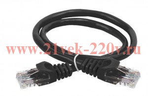 ITK Коммутационный шнур (патч-корд), кат.5Е FTP, 1,5м, черный