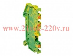 Колодка клеммная пружинная 2.5 Push-in 3 вывода земля EKF PIT-2.5-3-pe