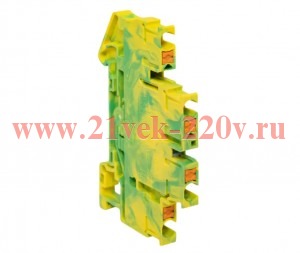Колодка клеммная пружинная двухуровневая 2.5 Push-in земля EKF PIT-2.5-double-pe