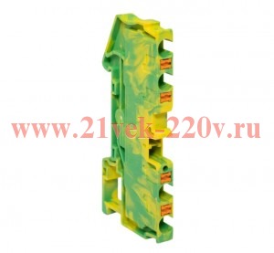 Колодка клеммная пружинная 4 Push-in 4 вывода земля EKF PIT-4-4-pe