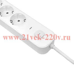 Удлинитель 5х3м IP20 2USB 2.4А+2type-C LUX 1.5кв.мм EKF UBA-LUX-503-TC