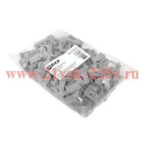Держатель для труб (клипса) для ручного монтажа d20мм (уп.100шт) сер. EKF-Plast derj-z-20sn