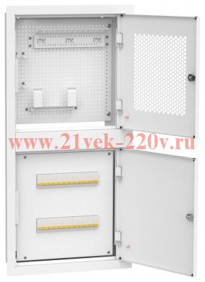 Шкаф встраиваемый двухсек. 2 ком. 400х850мм дверь метал. бел. LINEA R ITK LR16-4H81-M-FR2