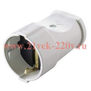 Штепсель 1 гн с/з бел. бел. MAKEL 10003