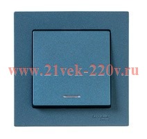 Одноклавишный переключатель с подсветкой 10А SE AtlasDesign, изумруд [уп 2 шт]