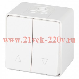 Переключатель Эксперт 11-1508-01 для жалюзи кнопочный IP55 10АХ-250В ОУ бел. Эра Б0063251