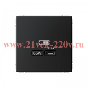 Зарядка USB ArtGallery тип-C 65Вт QC PD карбон Systeme Electric