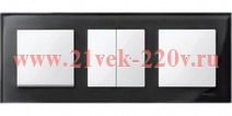 Рамка 3-ая Стекло M-Elegance Merten Черный Оникс