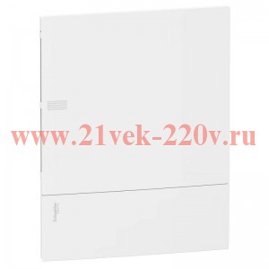 Бокс встраиваемый Schneider Electric Mini Pragma 24 модуля с белой дверью 2 шины N и PE