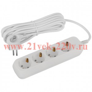 Удлинитель электрический UDL-16-450-E Greenline 4 розетки с заземлением 5м ПВС 3х1кв.мм Эра Б0065062