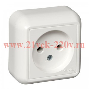 РОЗЕТКА «ПРИМА» О/У МОНТ.ПЛ. (250В,10А) БЕЛЫЙ