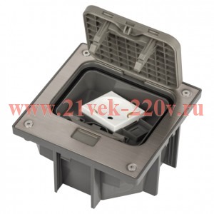 Люк 18-6001-03 IP66 в бетон с розеткой защелка сер. Эра Б0063266
