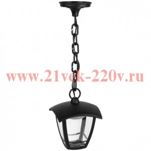 Светильник светодиодный садово-парковый ДСУ 07-8-001 Марсель 8Вт 3000К IP44 4 гранный подвесной черн