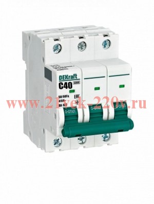 Автоматический выключатель ВА-103 40A C 3P 6кА DEKraft (автомат электрический)