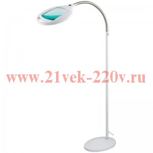Лупа напольная 3Х с подсветкой 60 LED, белая REXANT