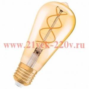 Лампа филаментная светодиодная Osram спираль Vintage 1906 LED CL Edison GOLD 5W/820 E27 L140x64mm