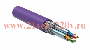 ITK Каб. в. п. S/FTP кат. 6A 4х2х23AWG solid LSZH 305м фиол.