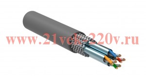 ITK Кабель связи витая пара S/FTP, кат.7 4х2х23AWG solid, LSZH, 305м, серый