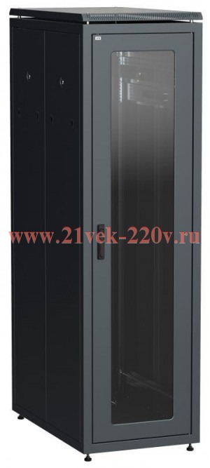 Шкаф сетевой LINEA N 38U 800х1000мм стекл. передняя дверь задняя металлическая чер. ITK LN05-38U81-G