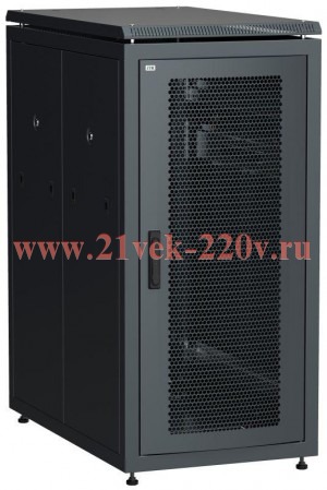 Шкаф сетевой LINEA N 24U 800х1000мм перф. передняя дверь задняя перф. чер. ITK LN05-24U81-PP