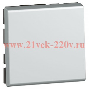 Переключатель проходной 2мод. Mosaic 10А алюм. Leg 079211L