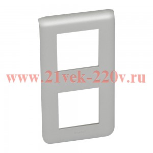 Рамка 2х2мод. Mosaic верт. алюм. Leg 079322L
