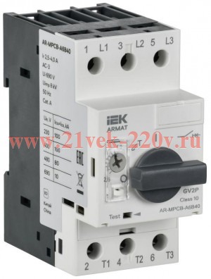 Выключатель автоматический защиты двигателя ARMAT A6 GV2P 2.5-4А IEK AR-MPCB-A6B40