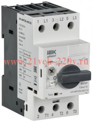 Выключатель автоматический защиты двигателя ARMAT A6 GV2P 23-32А IEK AR-MPCB-A6C32