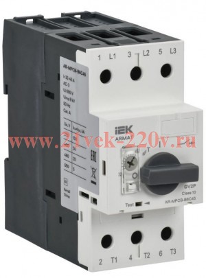 Выключатель автоматический защиты двигателя ARMAT B6 GV2P 32-45А IEK AR-MPCB-B6C45